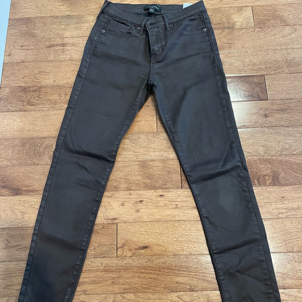 Brown coated jeans